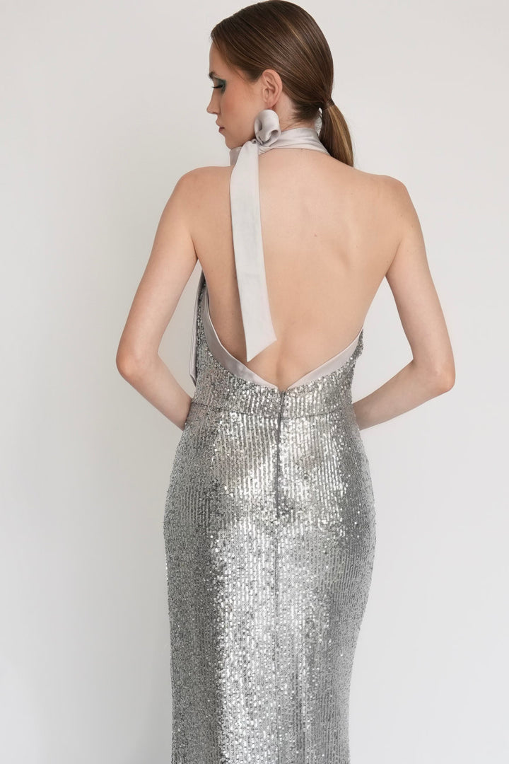 Silver Glow- Halterneckdress