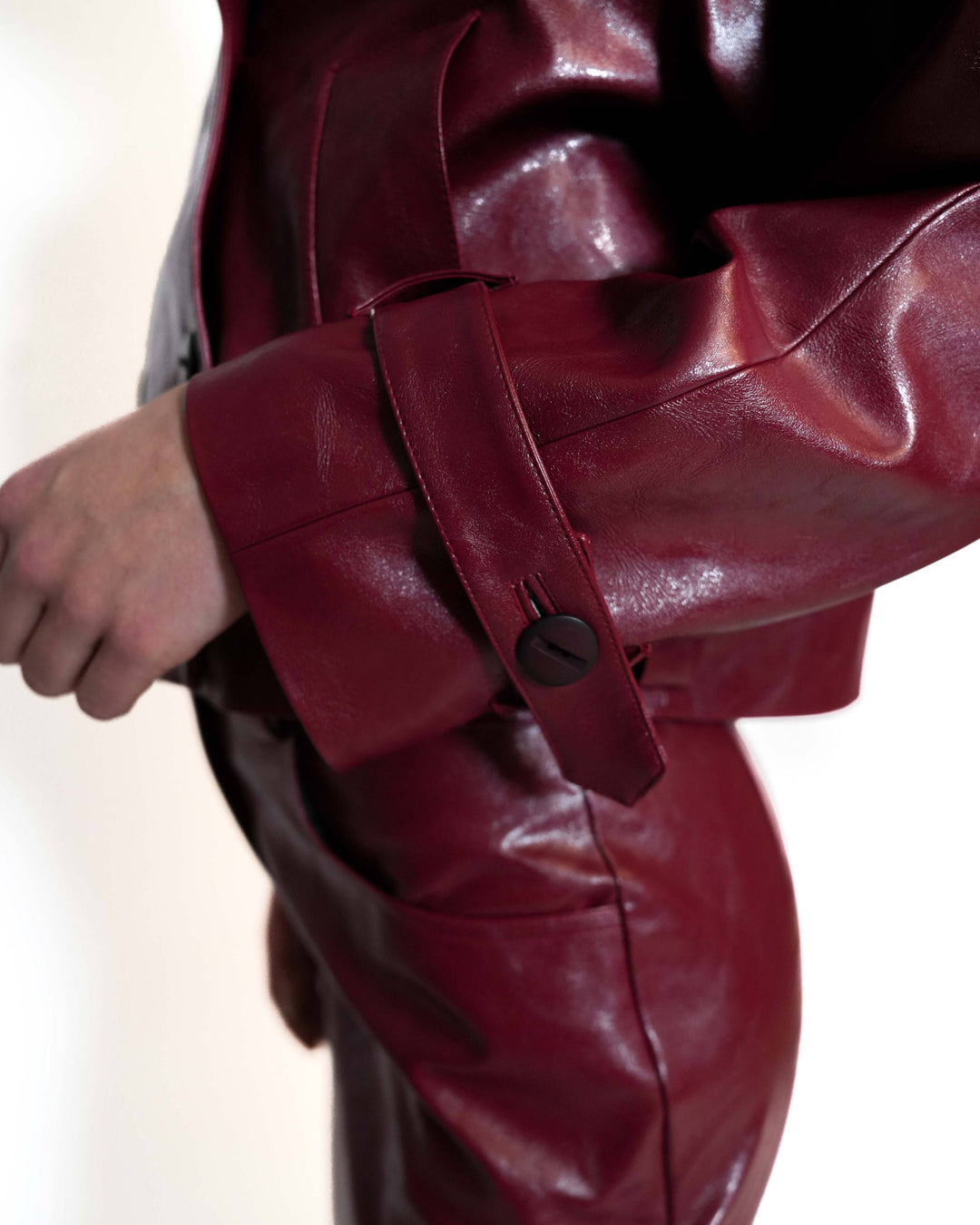 Caban Jacket vegan Leather burgundy