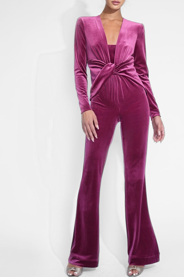 Velevt Catsuit berry