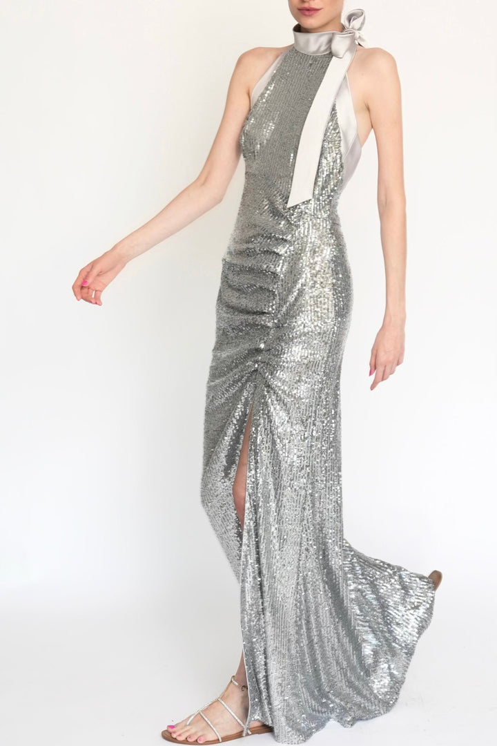 Silver Glow- Halterneckdress