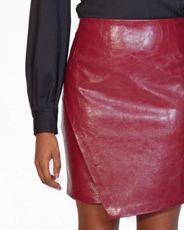 Pencilskirt vegan leather  burgundy