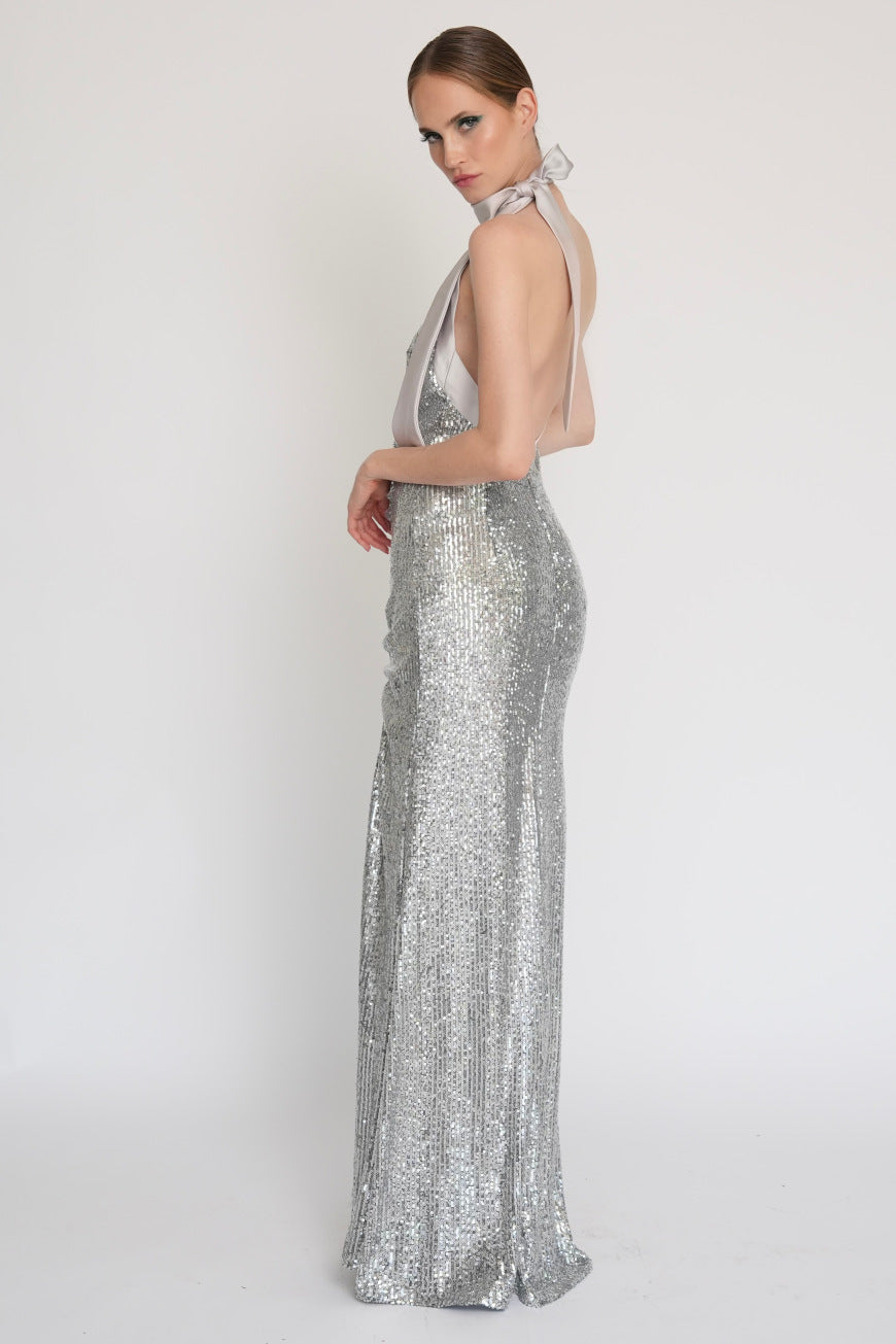 Silver Glow- Halterneckdress