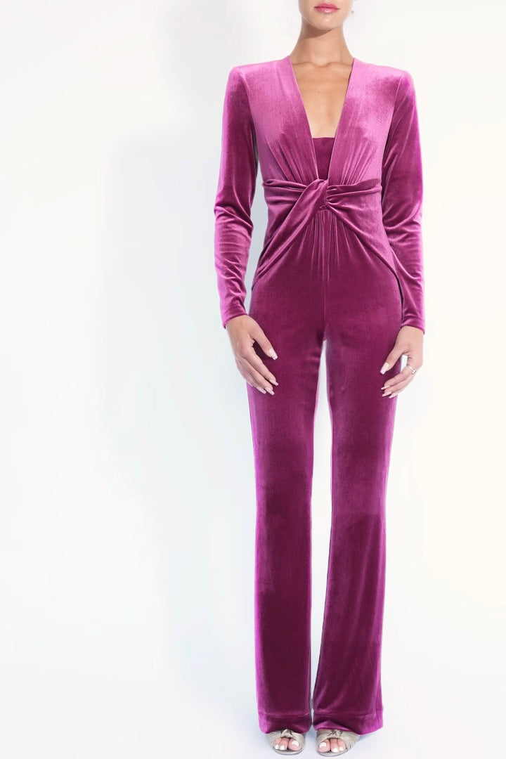 Velevt Catsuit berry