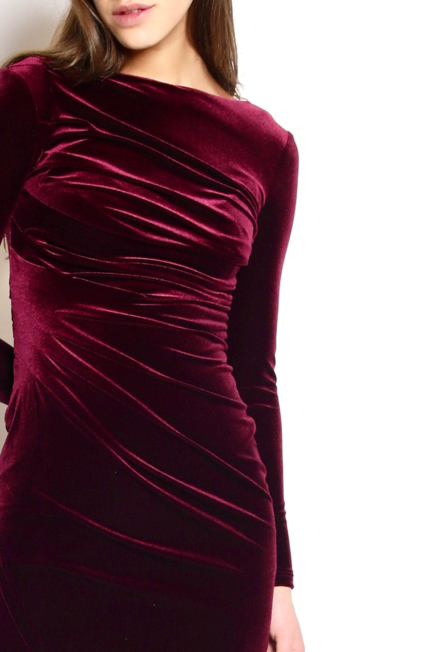 Velvet Dress Burgundy