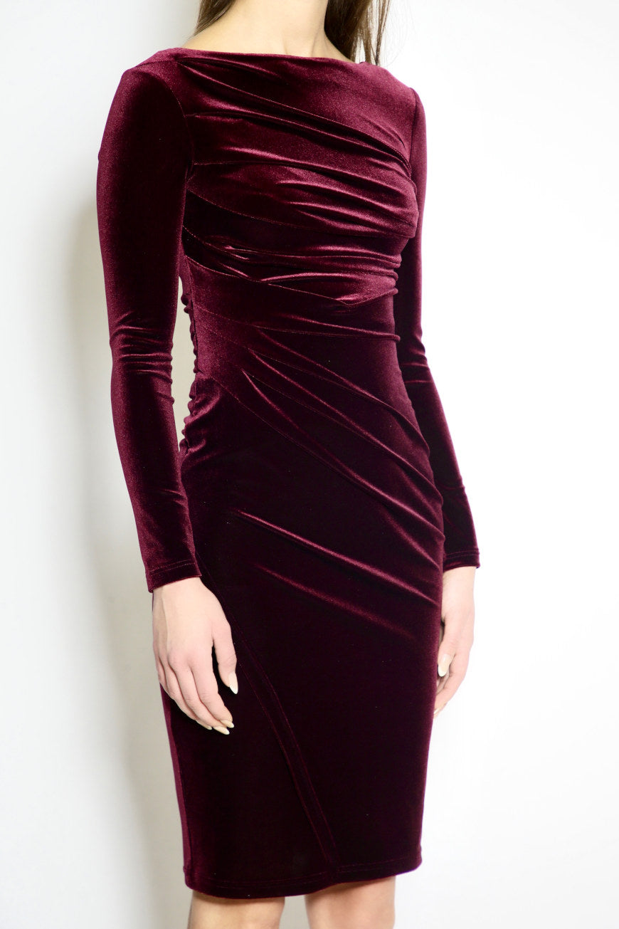 Velvet Dress Burgundy